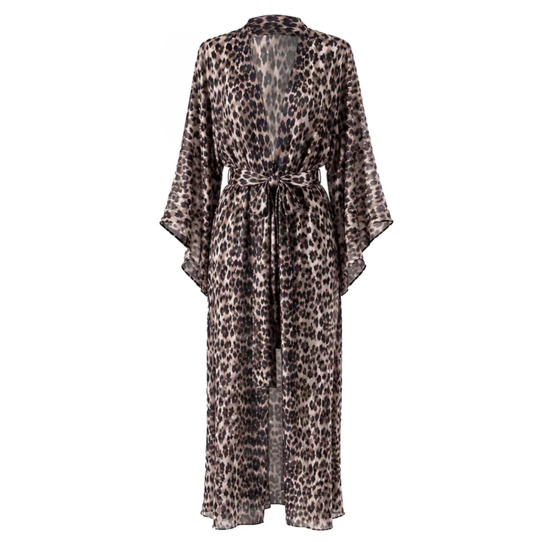 Leopard Saten Kimono