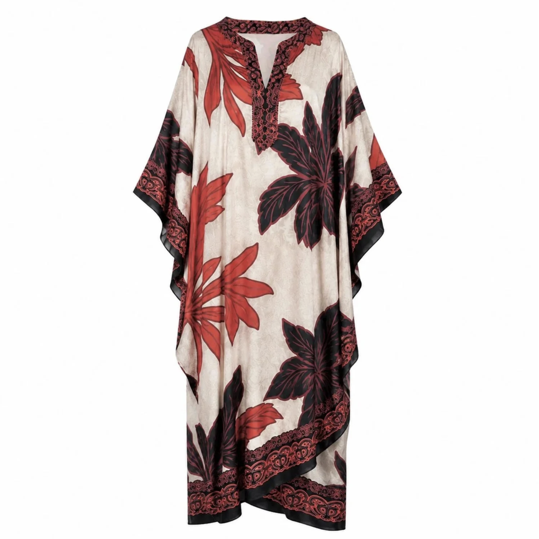 Sahara Jakar Dokuma Saten Kaftan