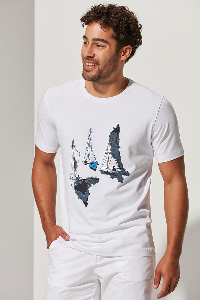 O Yaka Yelkenli Tshirt