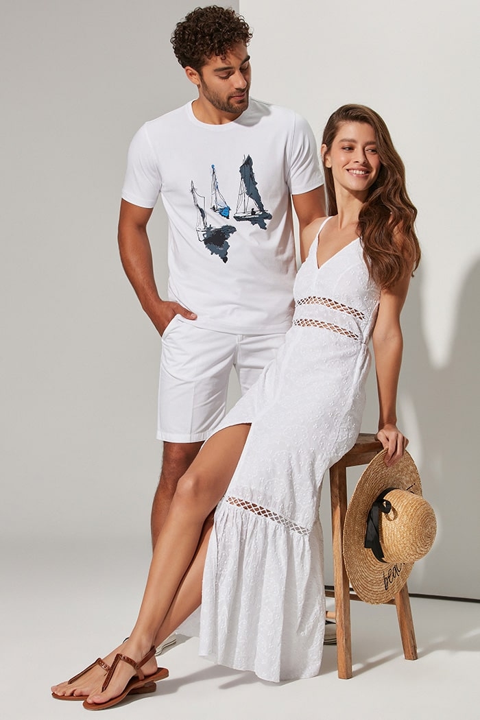 O Yaka Yelkenli Tshirt