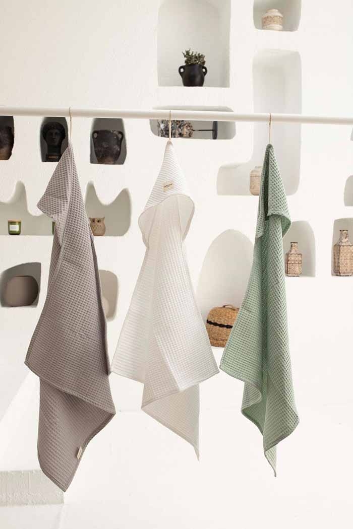 Waffle Bornoz Optik Beyaz