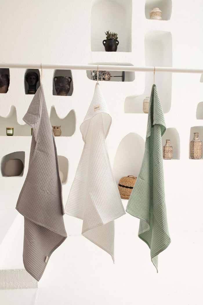 Waffle Bornoz Gümüş Grisi