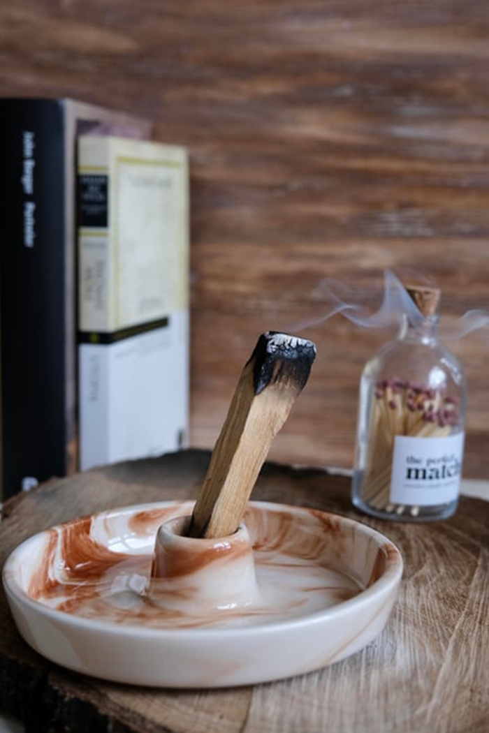 PETARYA Kahverengi-Mermer Palo Santo Tutucu Sarma Tütsülük