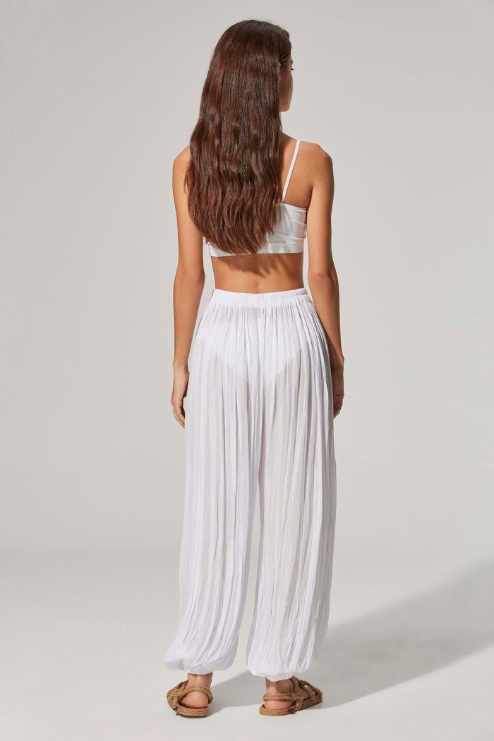 Bürümcük Beyaz Kadın Şalvar