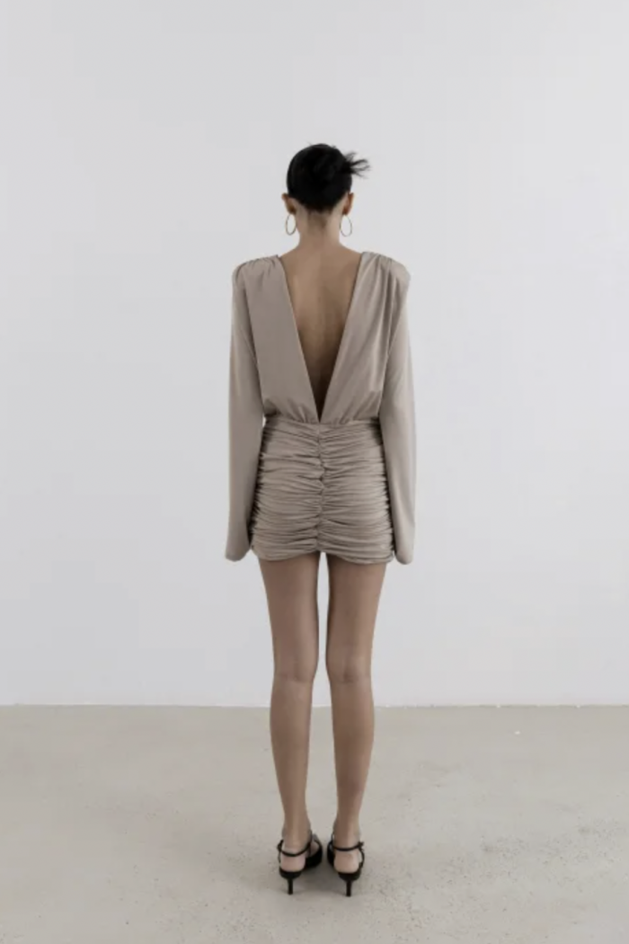 The Natte Mini Dress-BEJ