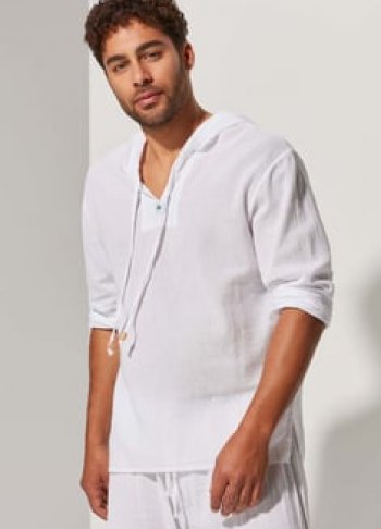 Uzun Kol Kapüşonlu Pamuk Erkek T-Shirt