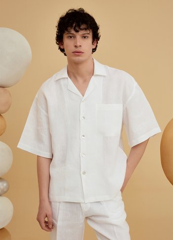 SHIRT IN PEARL LINEN