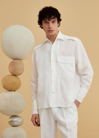 WHITE LINEN SHIRT
