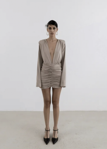 The Natte Mini Dress-BEJ